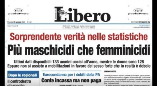 6 donne massacrate in una settimana, ma Libero si fa beffe dei femminidici. Care amiche, non ci fate caso: questo è il fascismo!